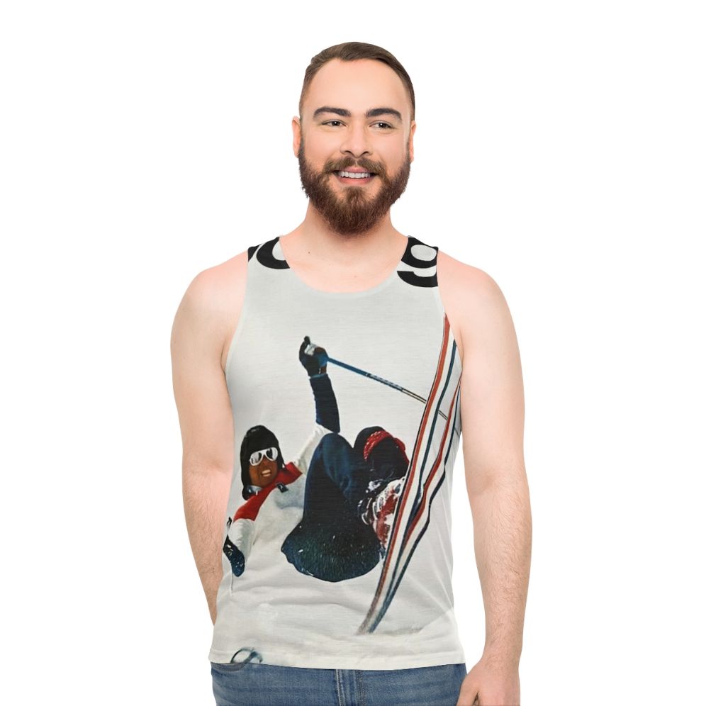 Unisex ski-themed tank top