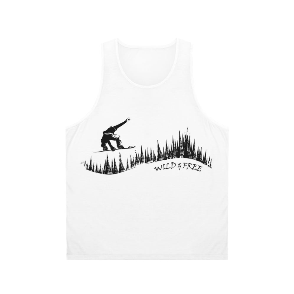 Unisex snowboard lovers tank top with winter sports design