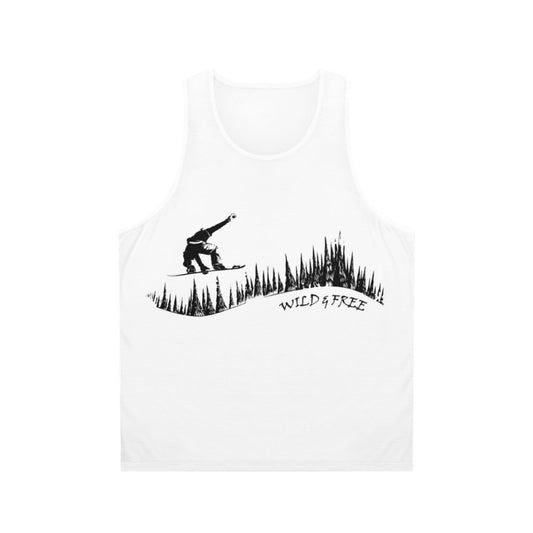 Unisex snowboard lovers tank top with winter sports design