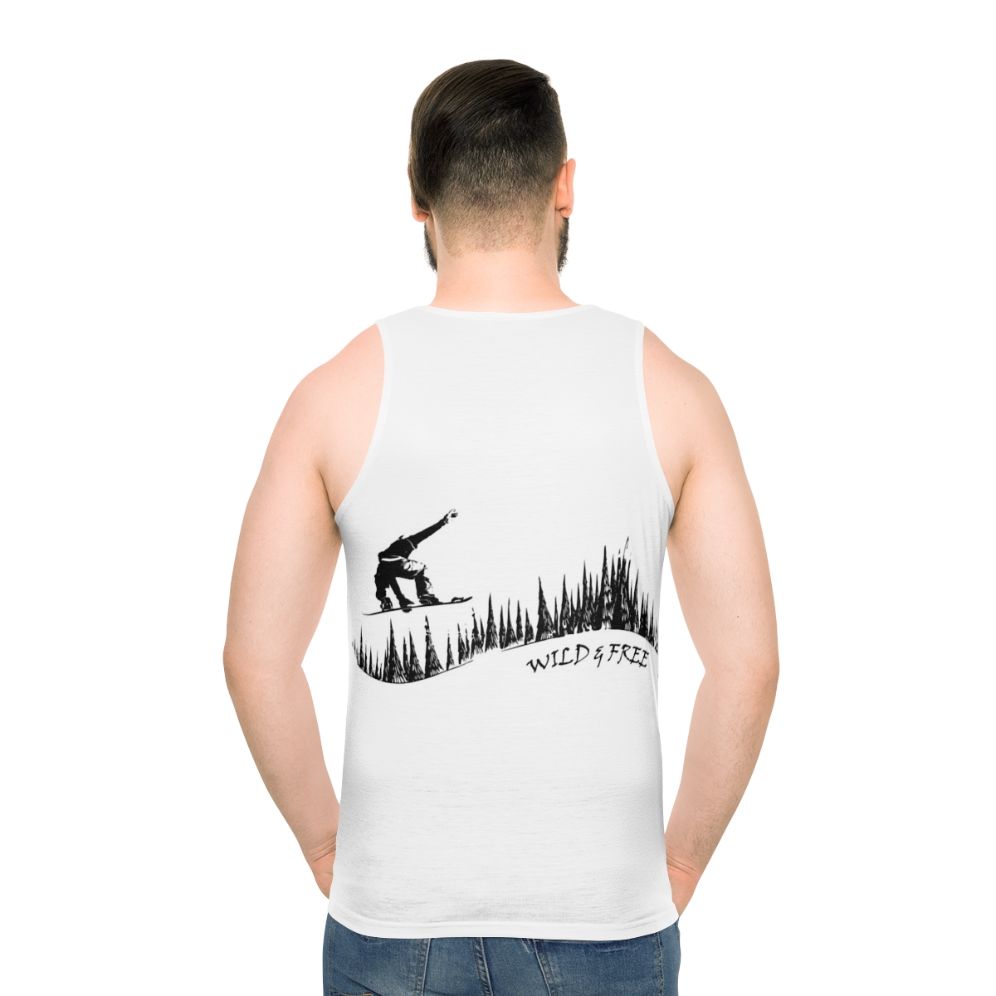 Unisex snowboard lovers tank top with winter sports design