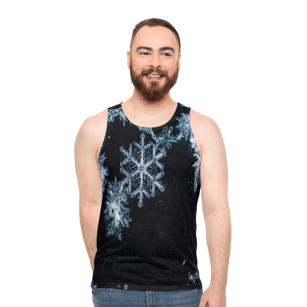 Unisex snowflake pattern tank top