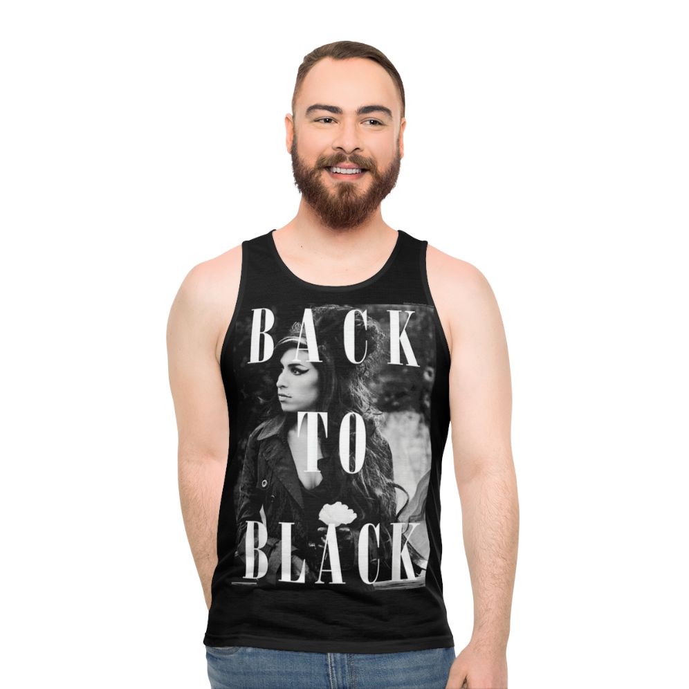 Unisex tank top with soul music and vintage Amy Winehouse design