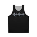 Unisex tank top with sound wave graphic