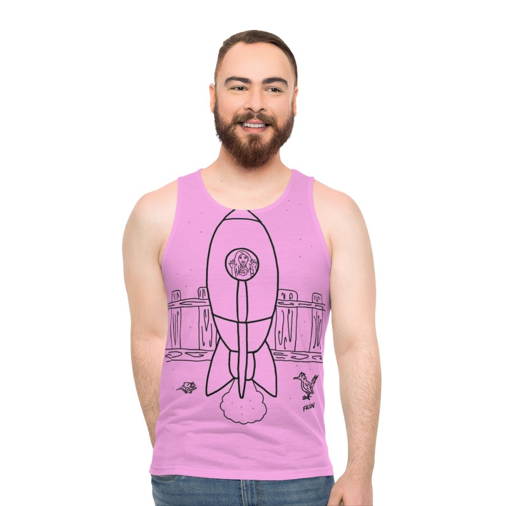Unisex space adventure rocket tank top