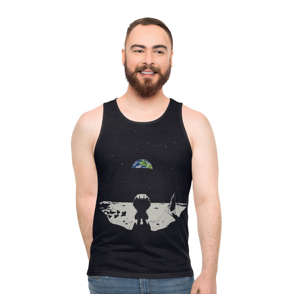 Unisex space-themed tank top with Kerbal Space Program logo