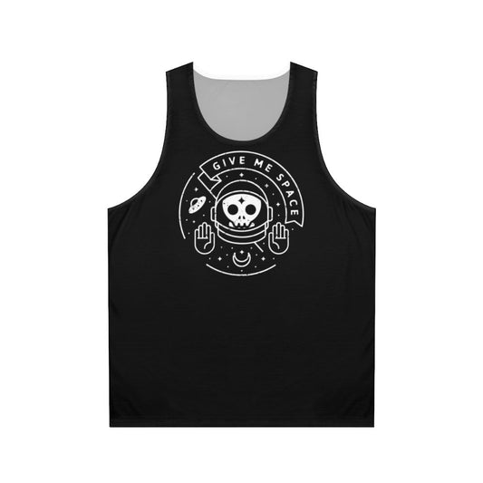Unisex space-themed tank top with galaxy and astronaut design