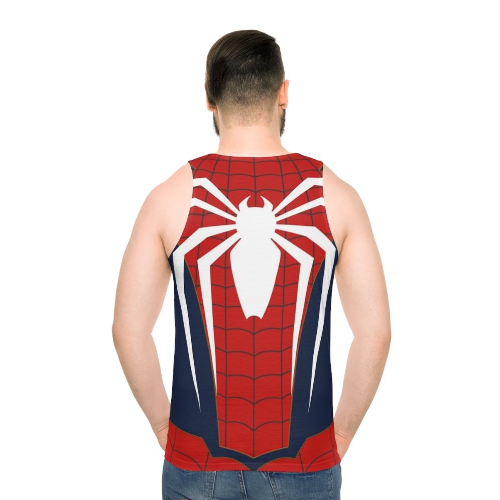 Unisex spider themed tank top with web design