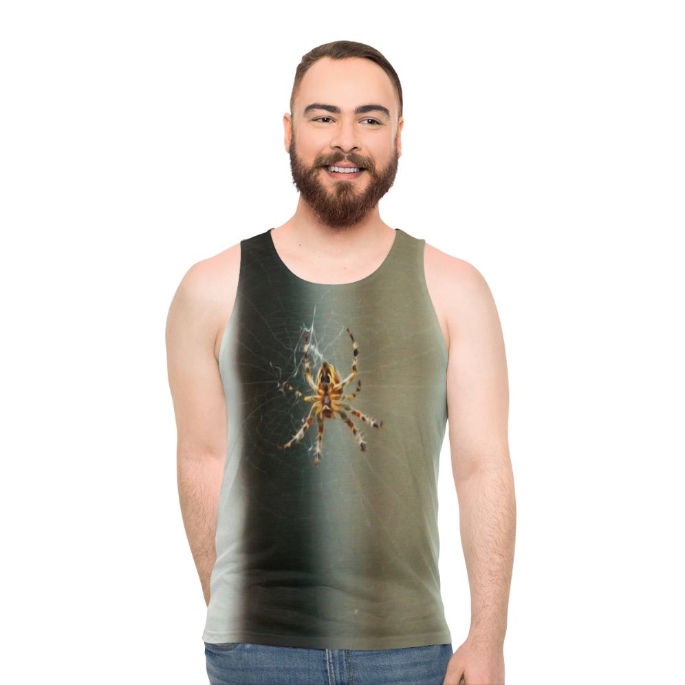 Unisex spider web insects animals tank top