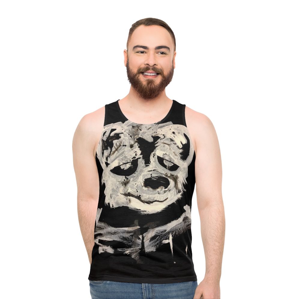 Unisex Splatter Skunk Black and White Tank Top