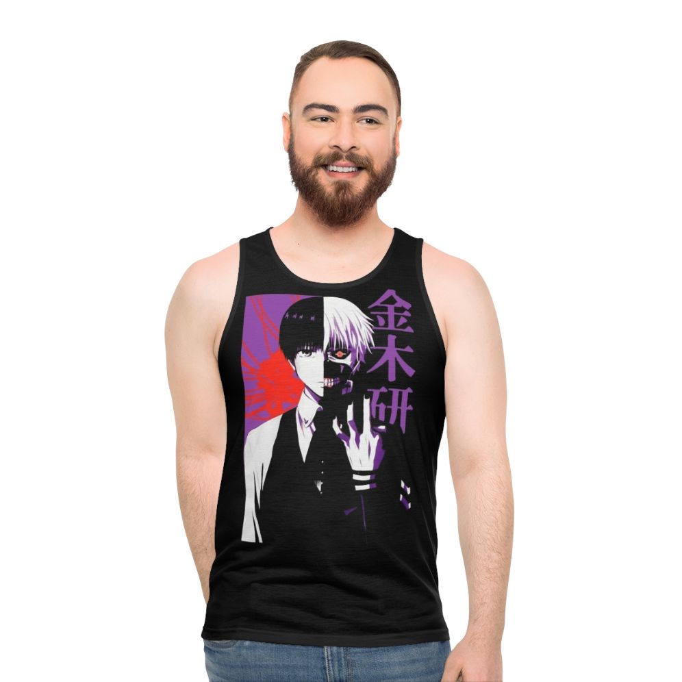 Unisex split face classic anime style tank top