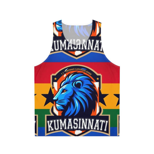 Unisex sports tank top with Ghana football and FC Cincinnati design