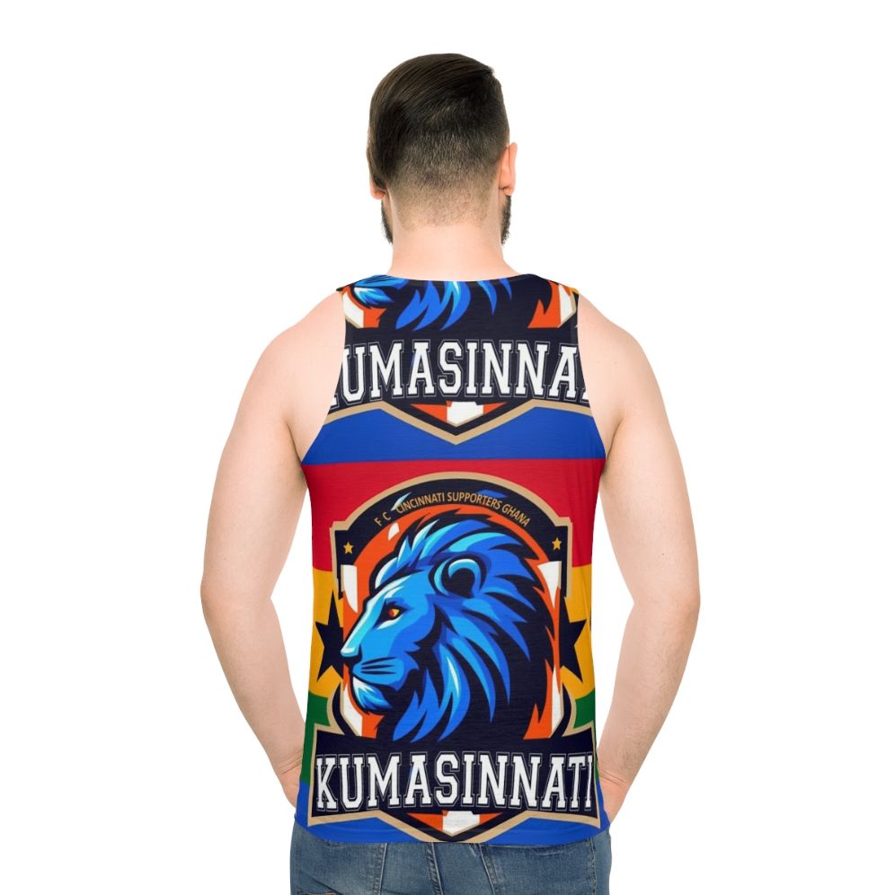 Unisex sports tank top with Ghana football and FC Cincinnati design