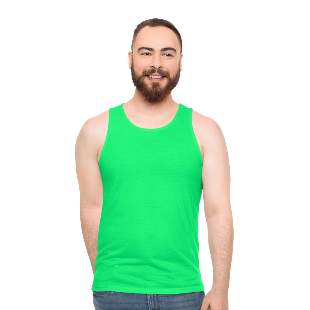 Unisex spring green minimalist solid color tank top