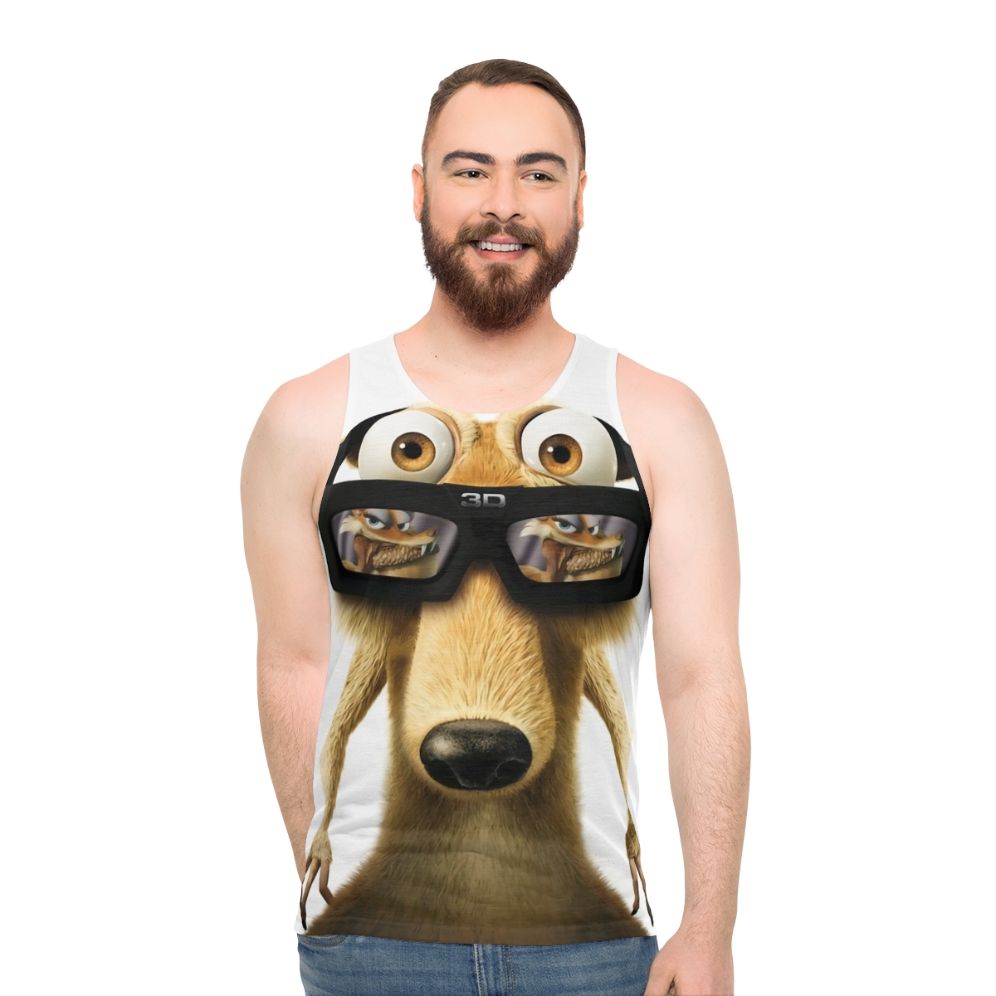 Unisex squirrel cartoon tank top