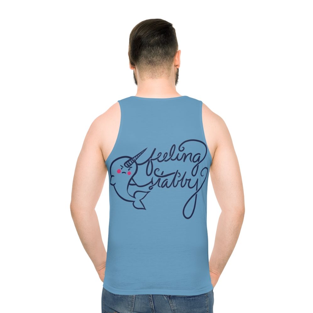 Unisex stabby narwhal funny tank top
