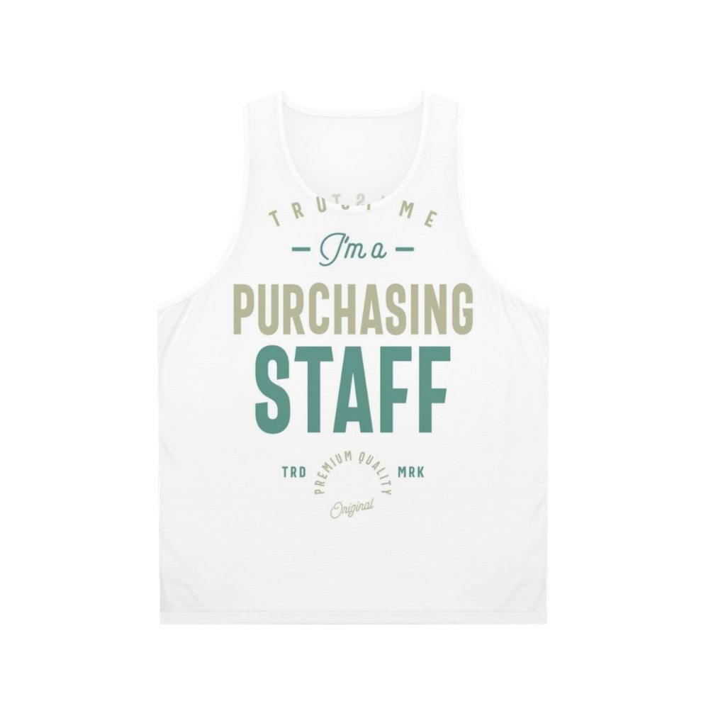 Unisex tank top for purchasing staff