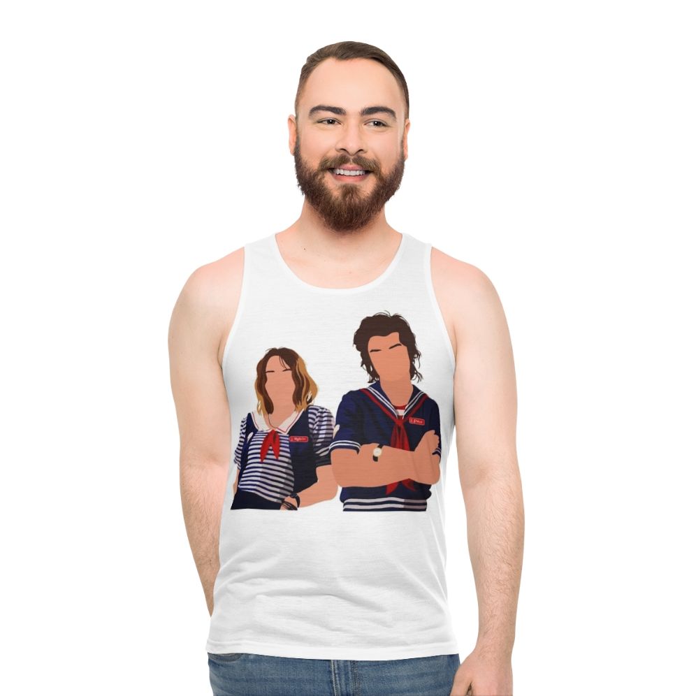 Unisex Steve and Robin Stranger Things Fan Art Tank Top