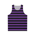 Unisex striped purple and black tank top