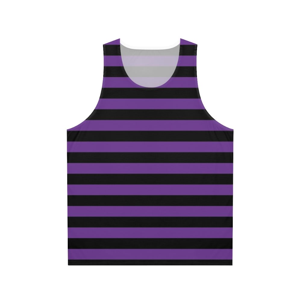 Unisex striped purple and black tank top