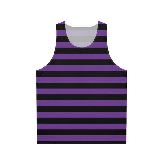 Unisex striped purple and black tank top