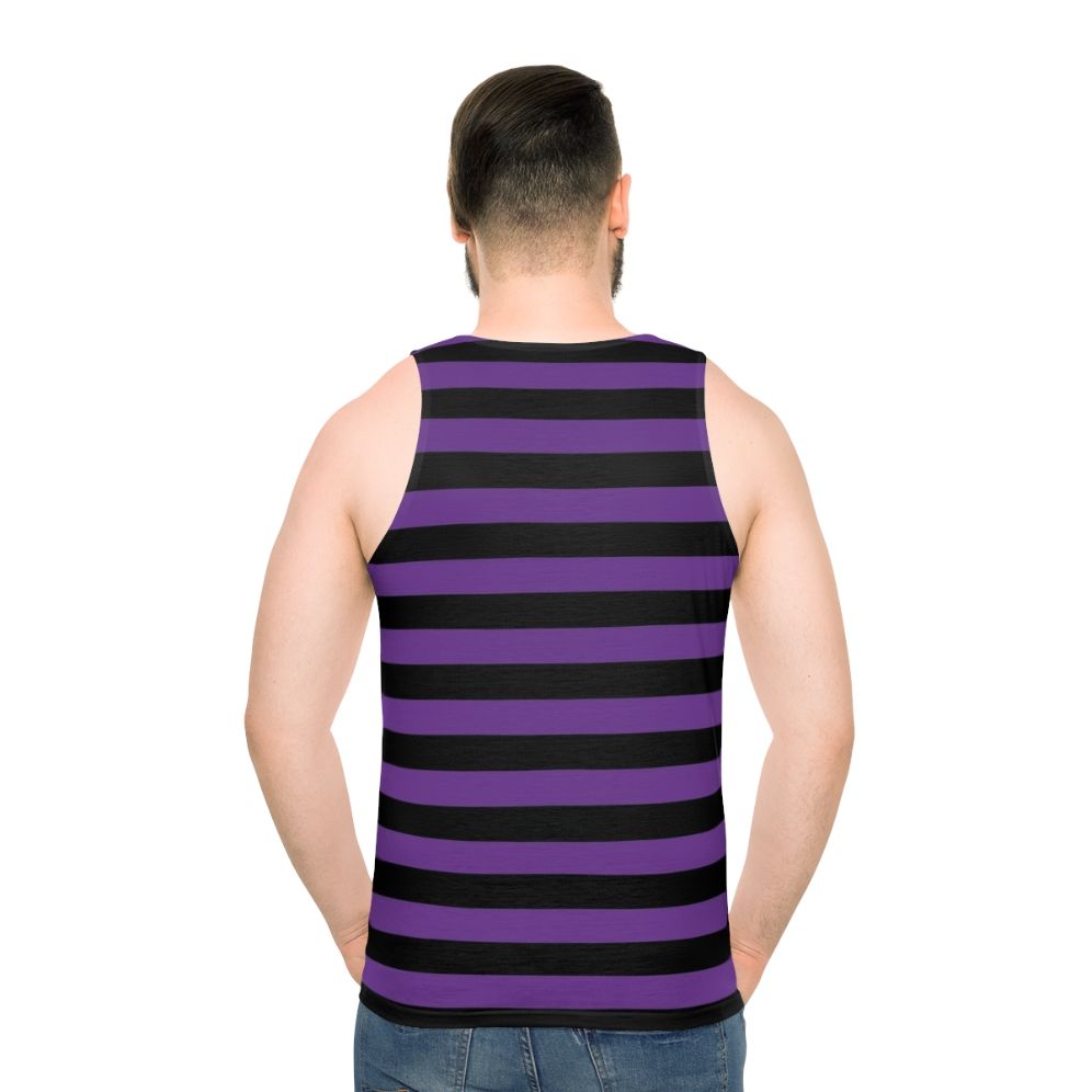 Unisex striped purple and black tank top