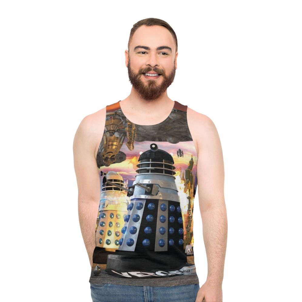 Unisex Stripey 'Earth Invasion' Tank Top
