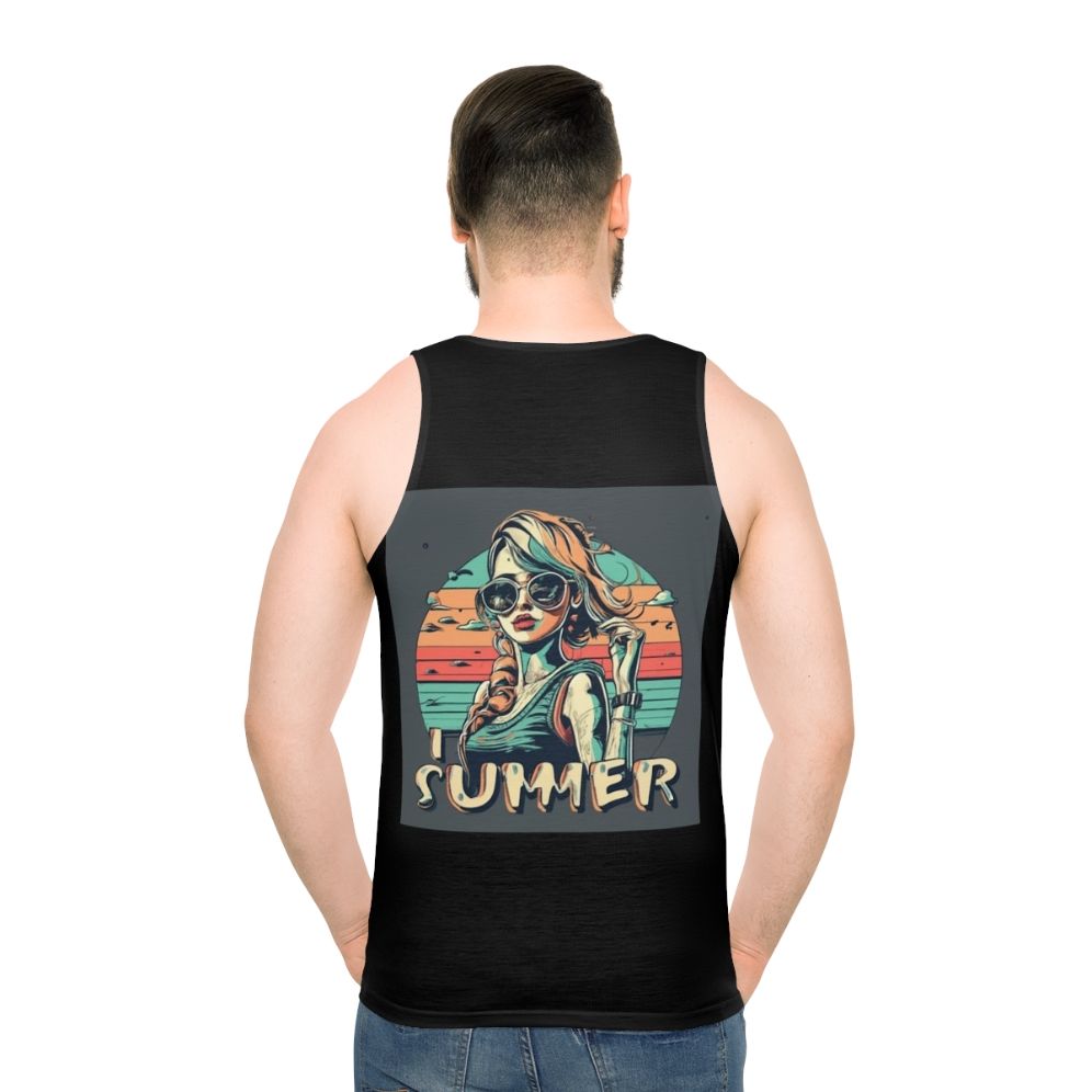 Unisex summer tank top in bright, happy design