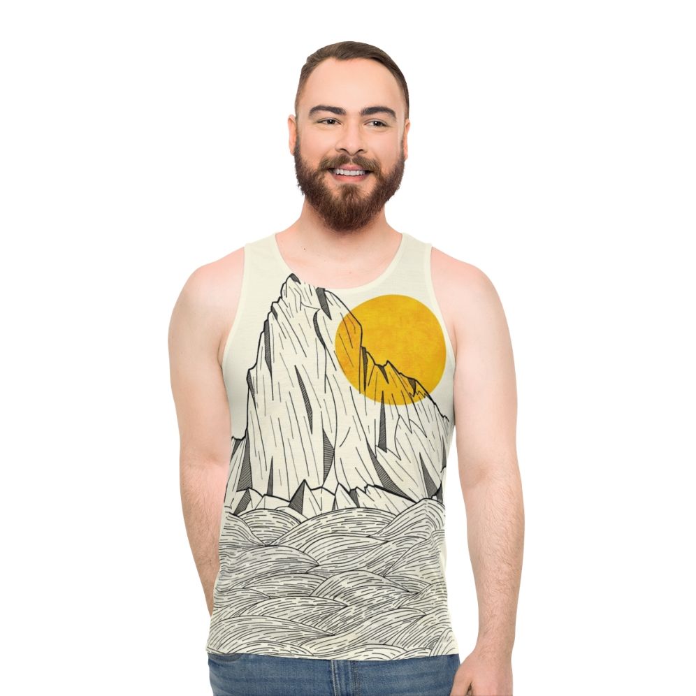 Unisex tank top with abstract nature design
