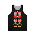 Unisex tank top with sunglasses and Elton John inspired design