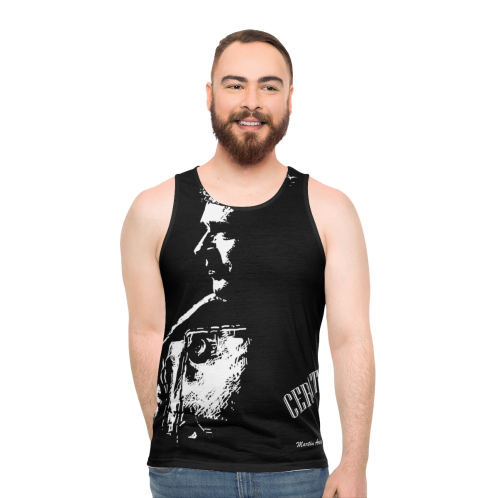 Unisex tank top with sunrise design