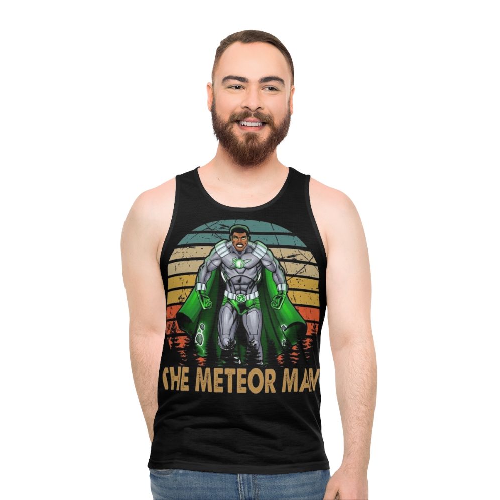 Unisex superhero comedy tank top with "Painting A Superhero So Cool" design