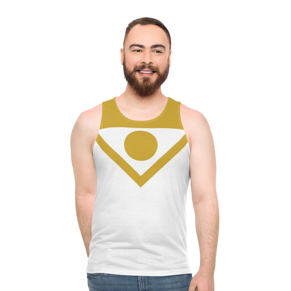 Unisex superhero comics tank top featuring Apollo, the sun god