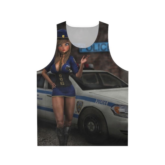 Unisex superhero costume police uniform anime-style tank top