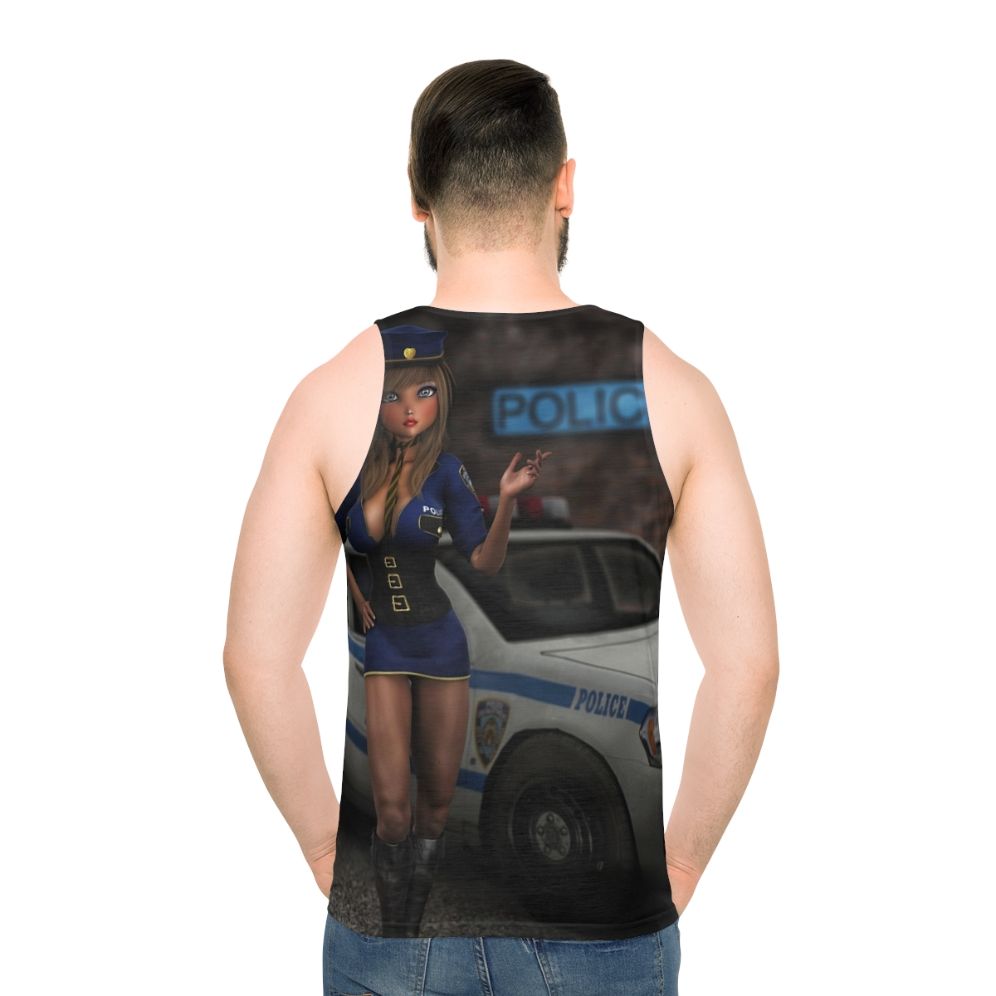 Unisex superhero costume police uniform anime-style tank top