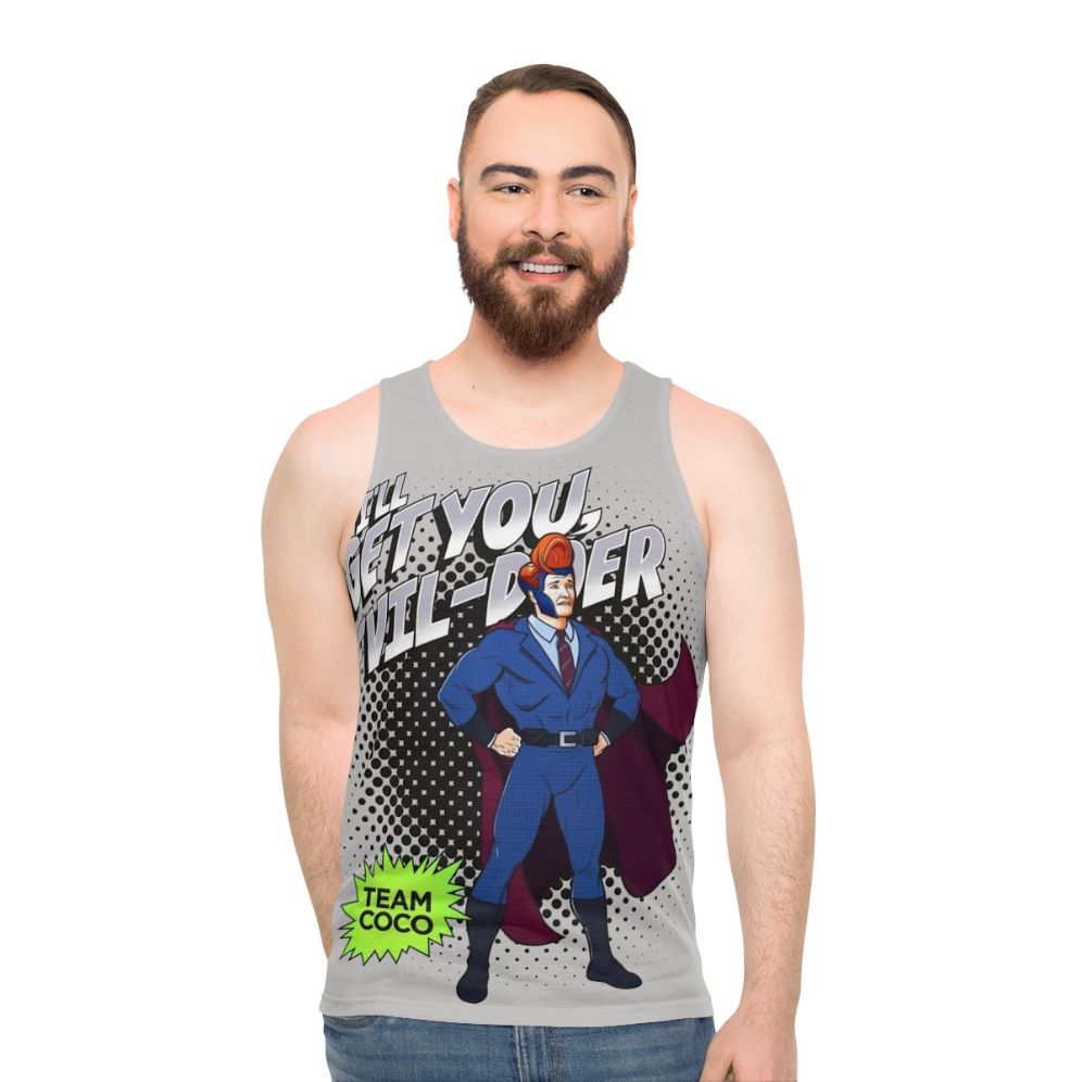 Unisex superhero tank top for team coco fans