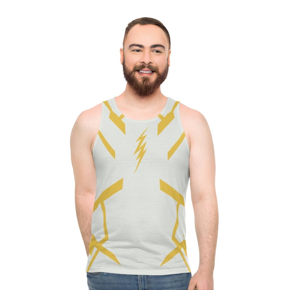 Unisex superhero tank top with the Flash and Legends of Tomorrow inspired design