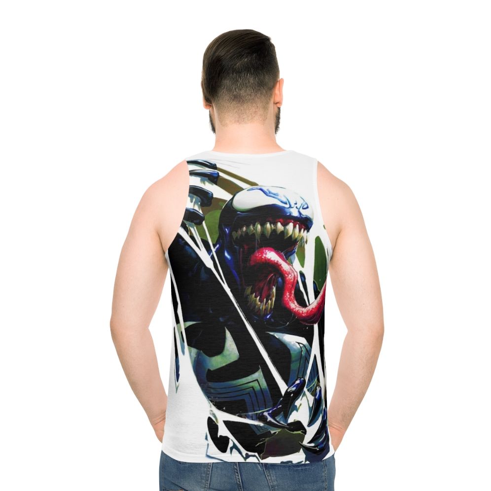 Unisex tank top featuring symbiote and antihero design
