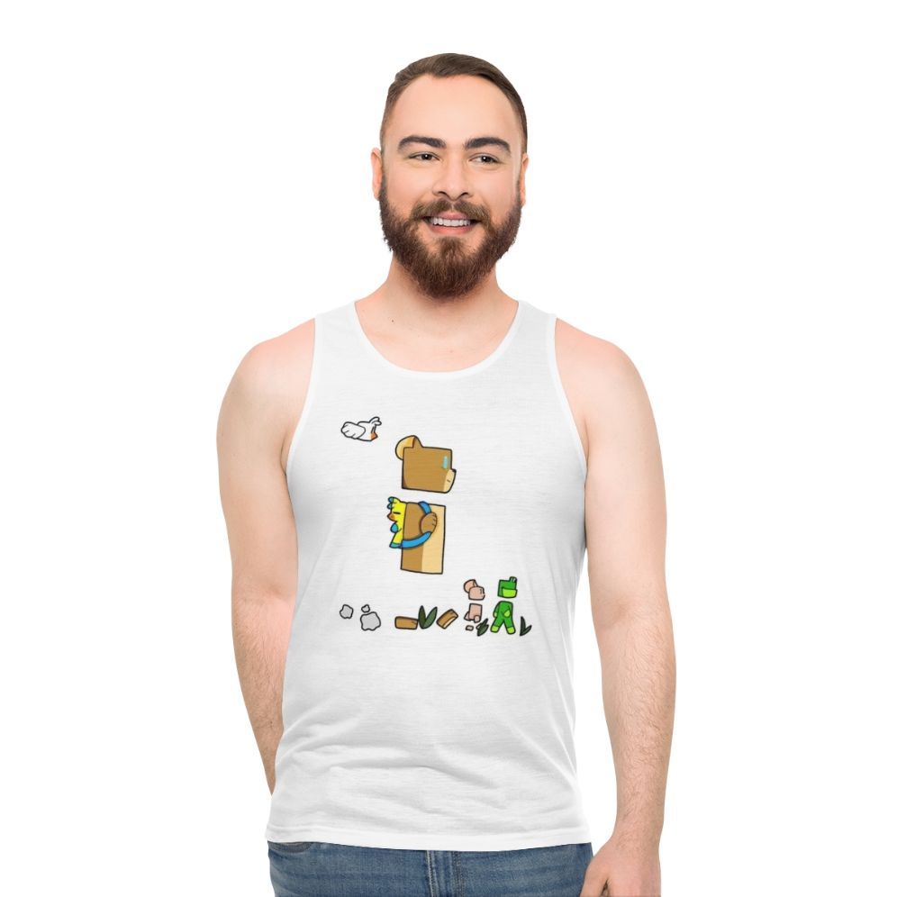 Unisex superhero teddy bear tank top
