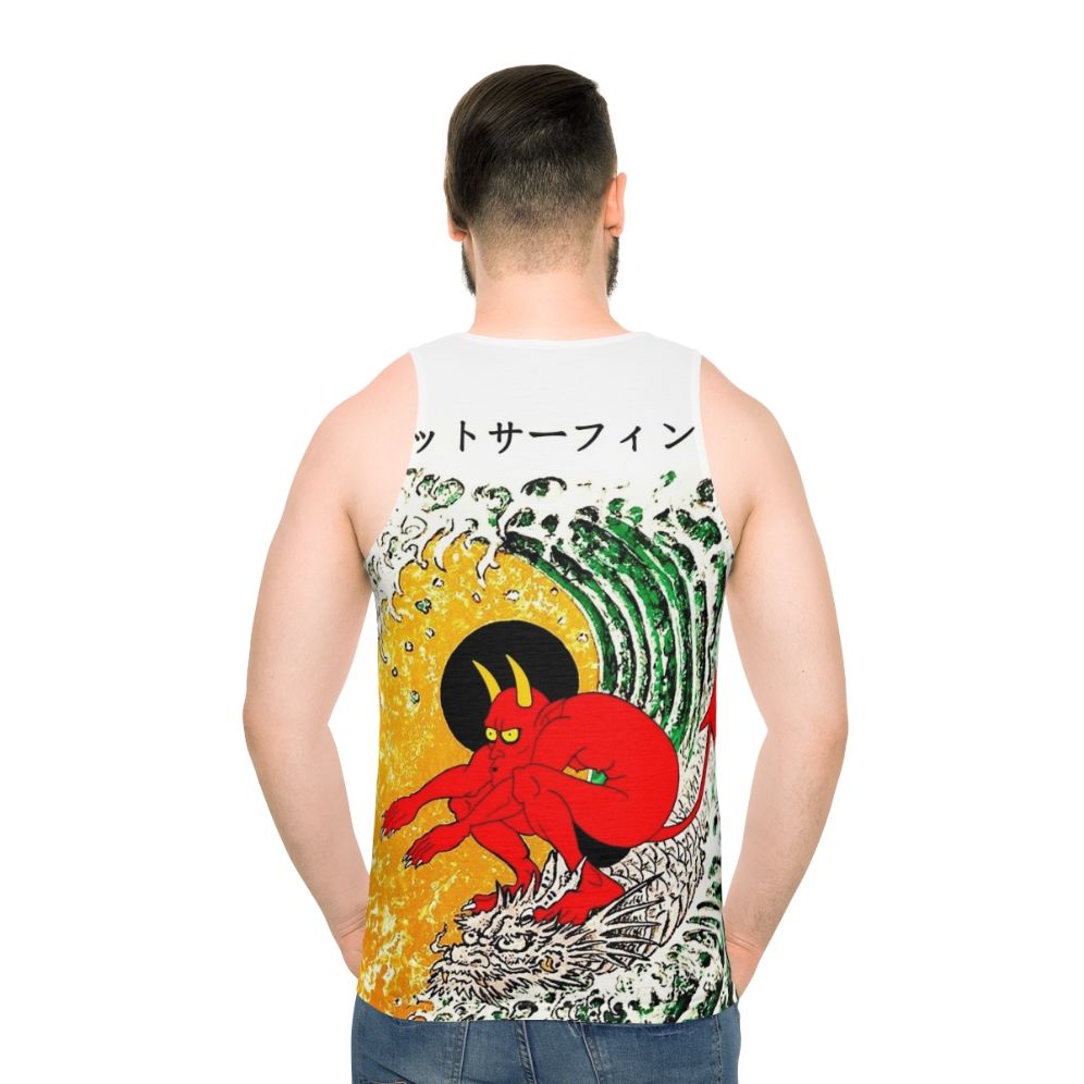 Unisex surf or die Japanese tattoo tank top