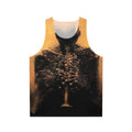 Unisex surrealist tank top with Beksinski's creepy skull artwork