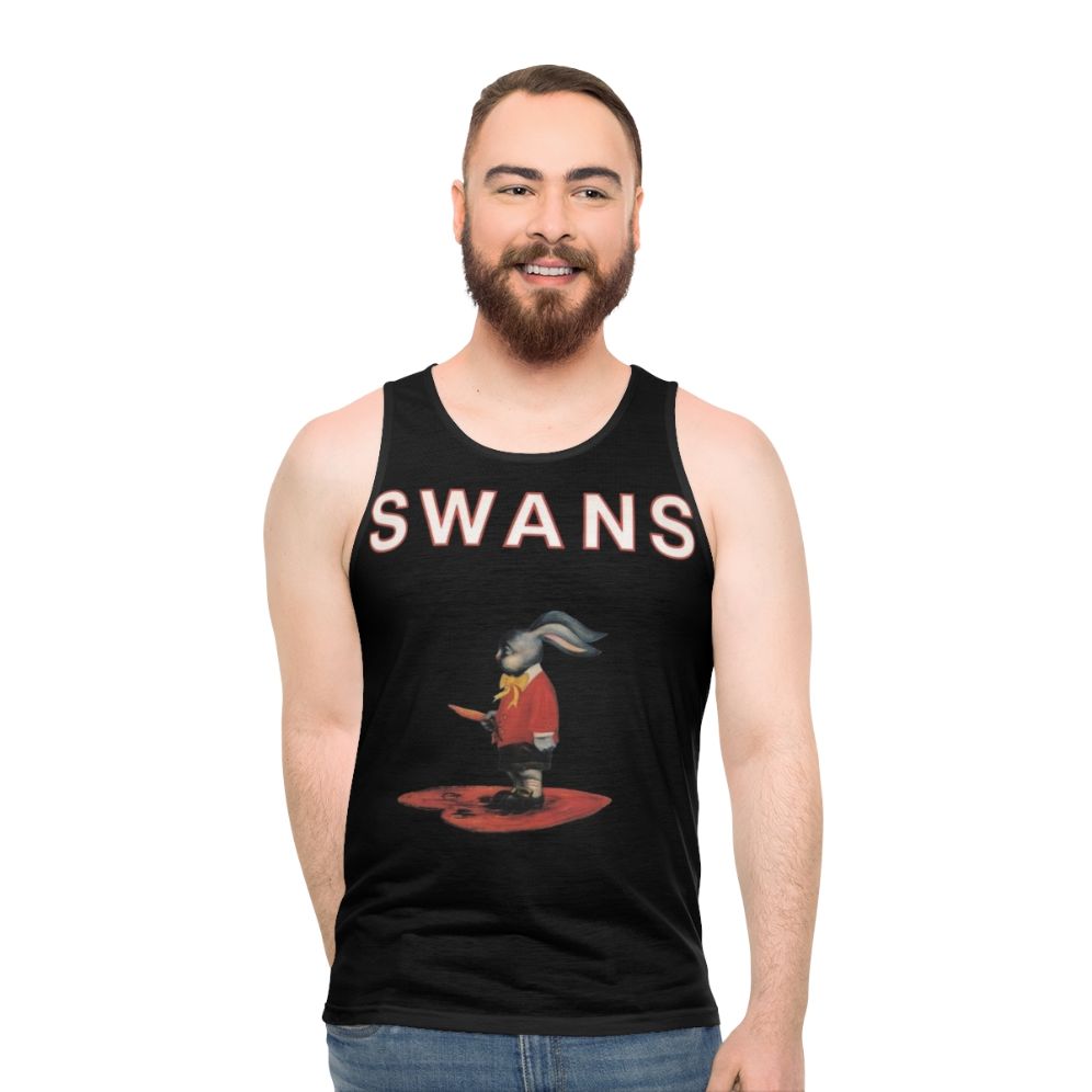Unisex swan design tank top