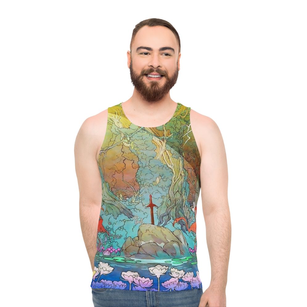 Unisex sword fantasy tank top