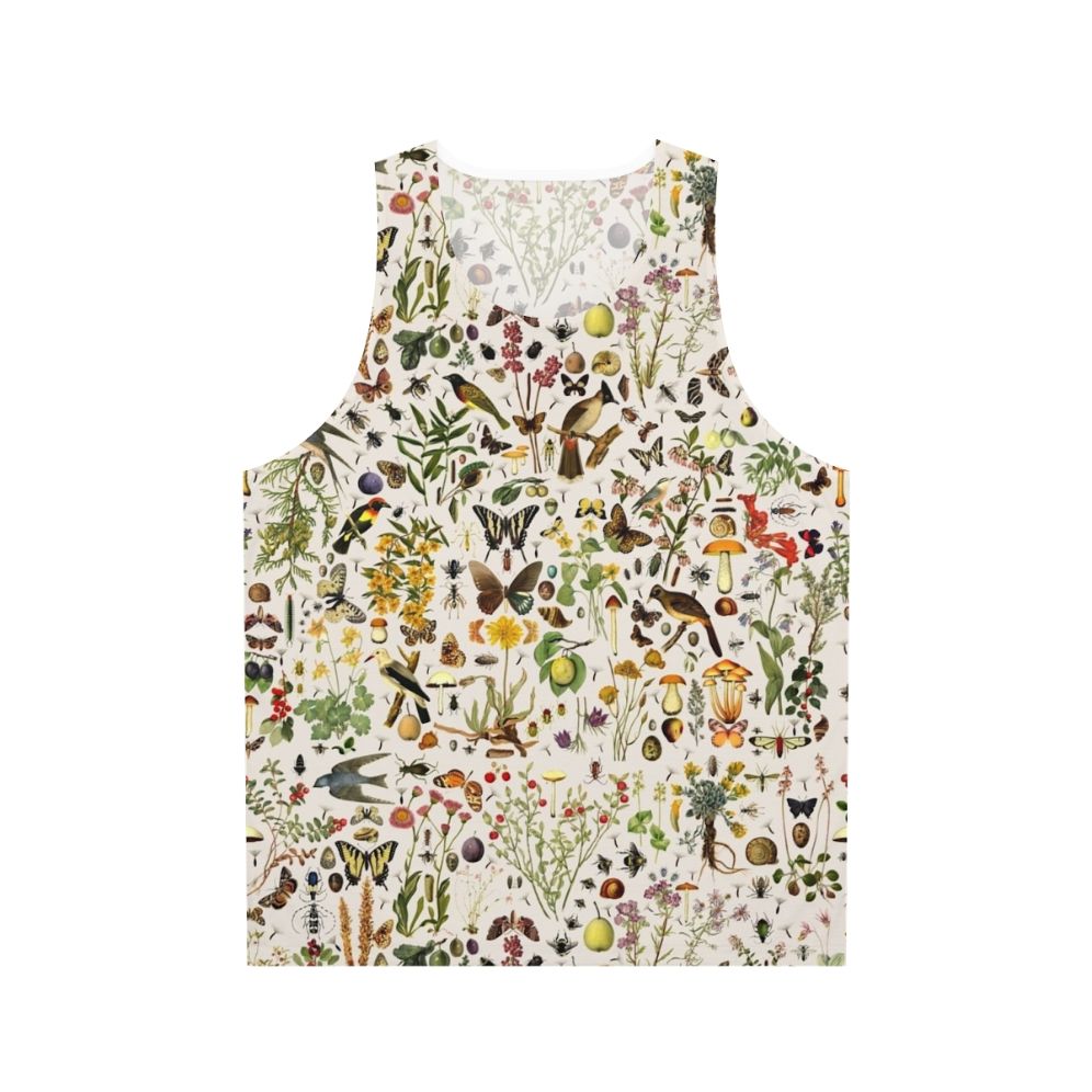 Unisex tank top with American nature and botanical illustrations