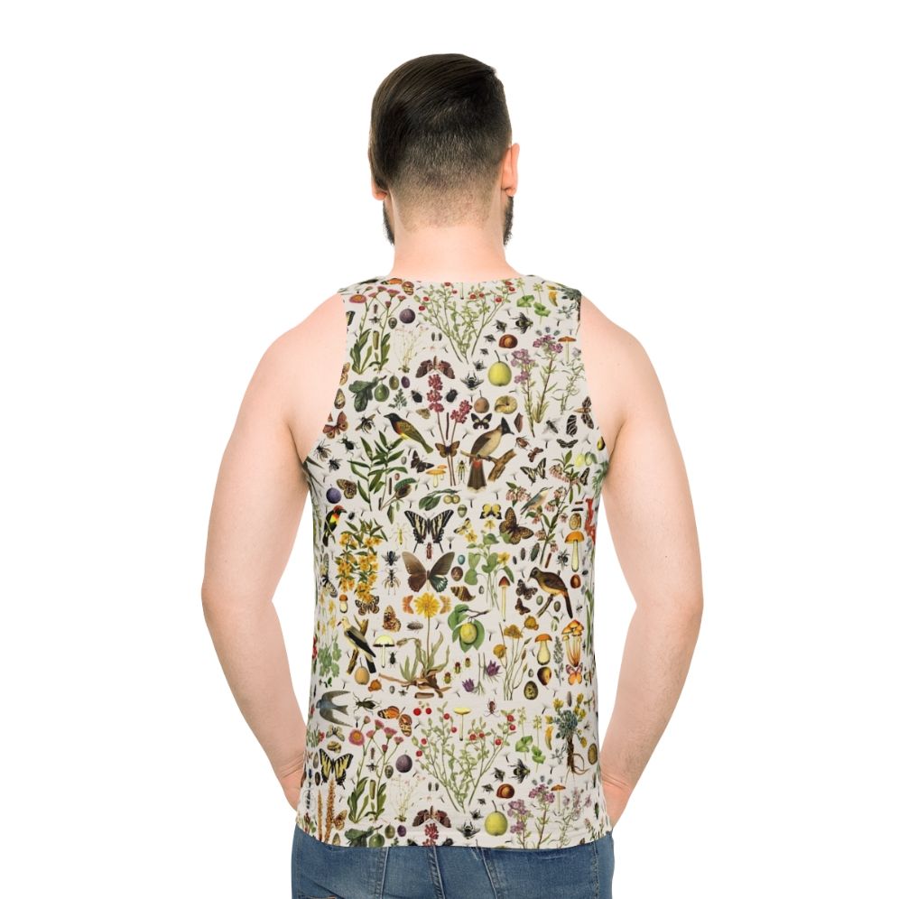 Unisex tank top with American nature and botanical illustrations