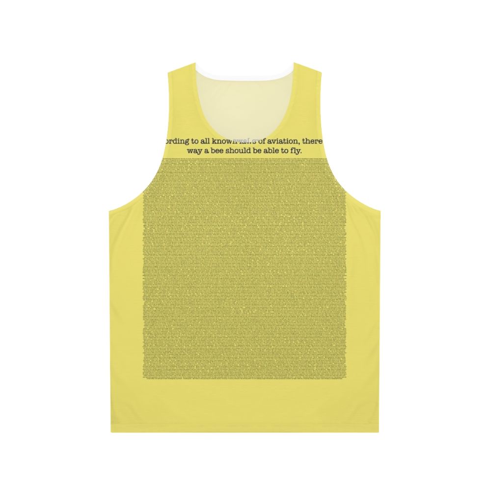 Unisex tank top with the entire Bee Movie script