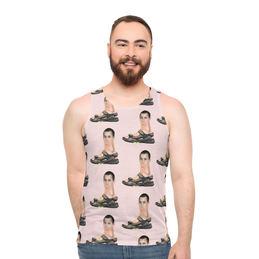 Unisex tank top featuring a graphic design