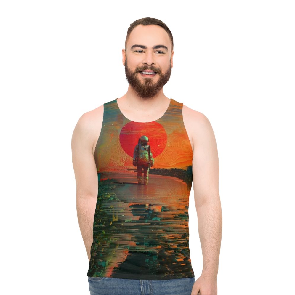 Unisex tank top with cosmic blast design