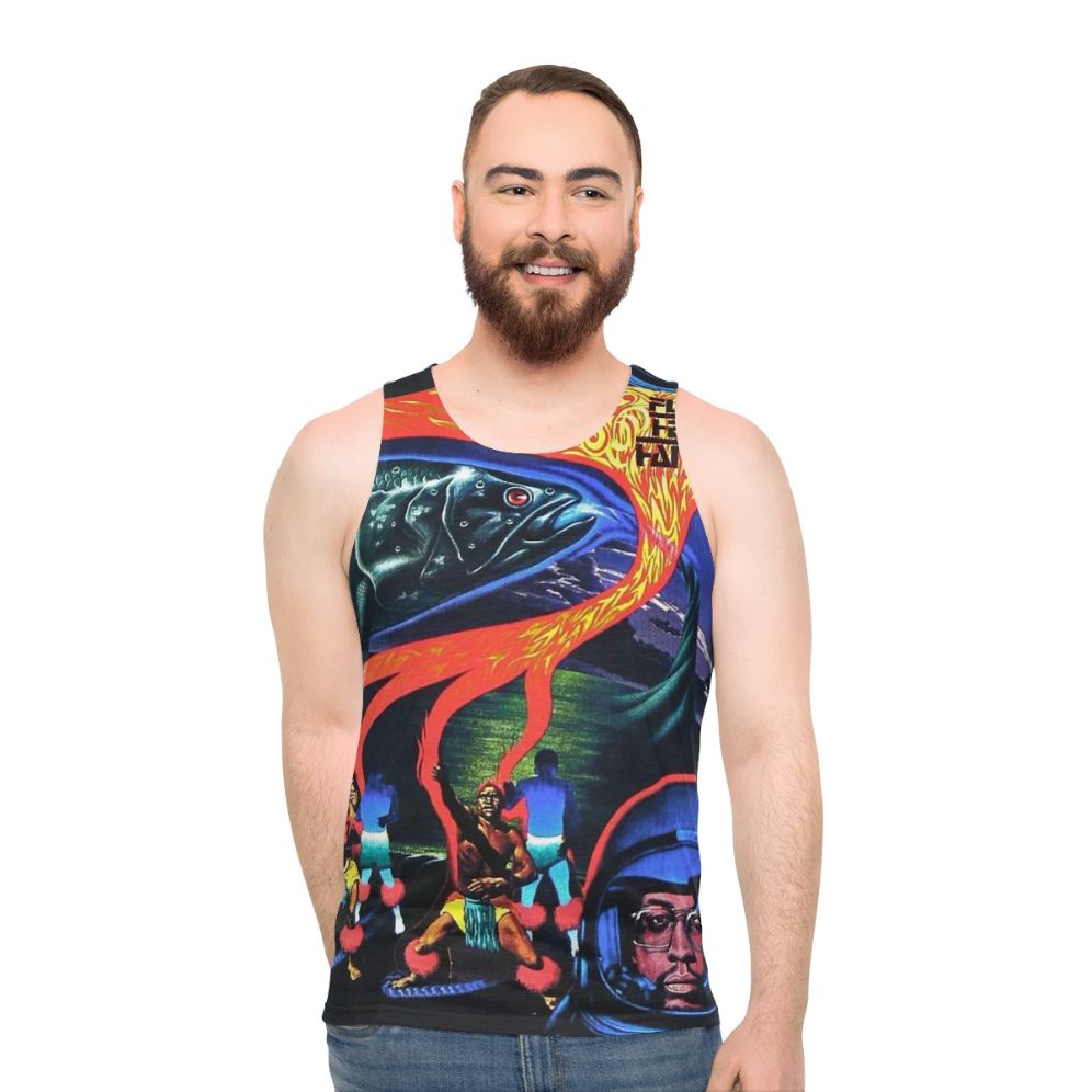 Unisex tank top with Flood album cover art