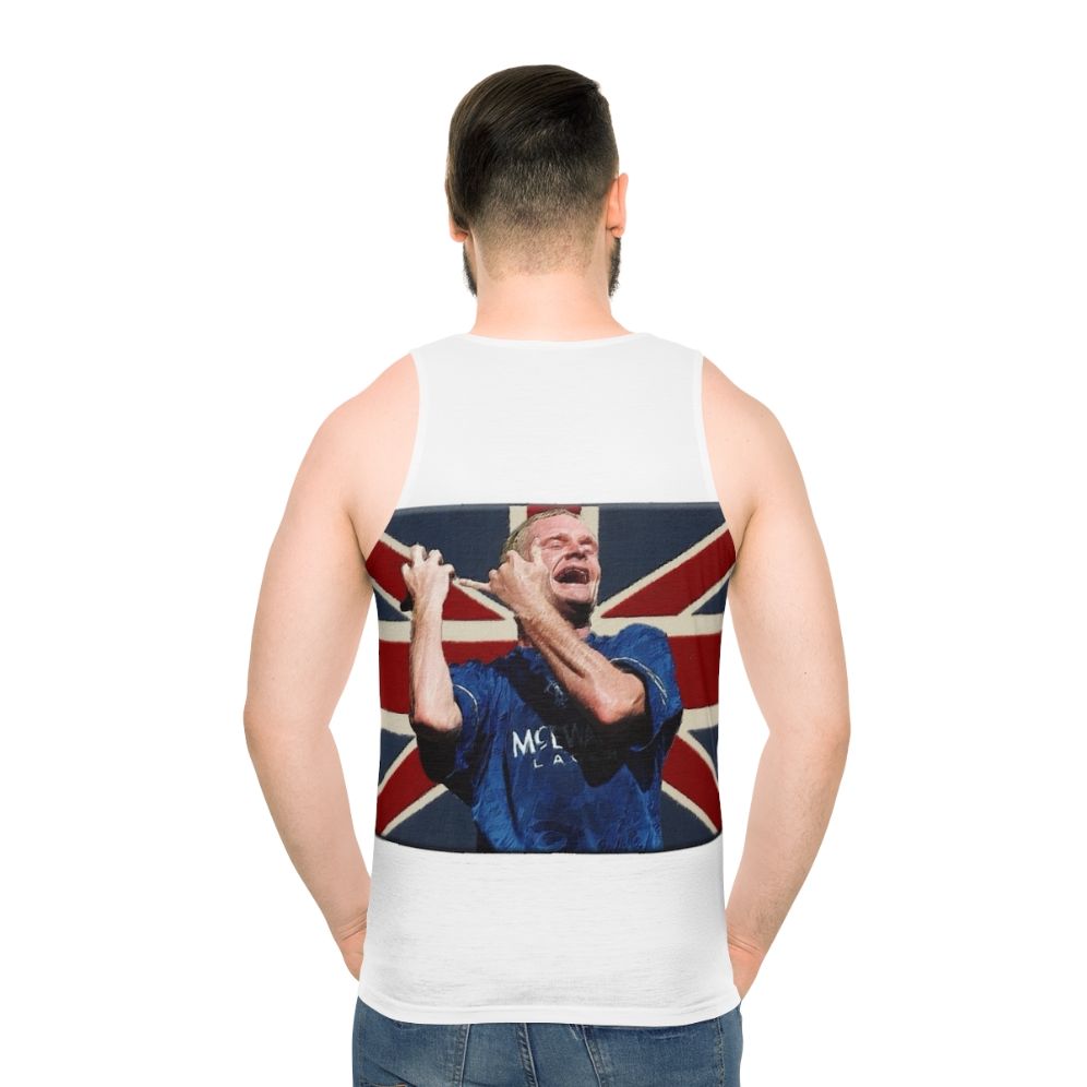 Unisex tank top with Glasgow Rangers footballer artwork