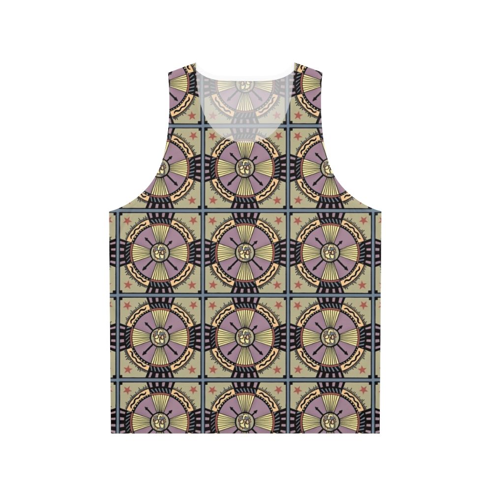 Unisex tank top with inspirational heart design and mandala pattern